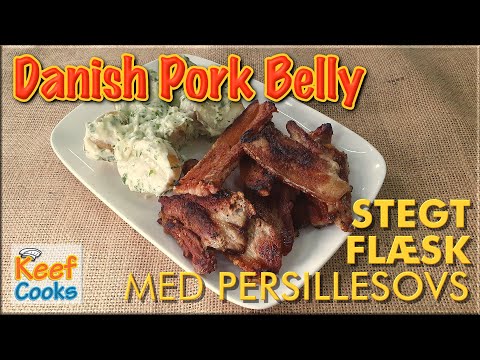 Danish Pork Belly with New Potatoes and Parsley Sauce - Stegt Flæsk med Persillesovs