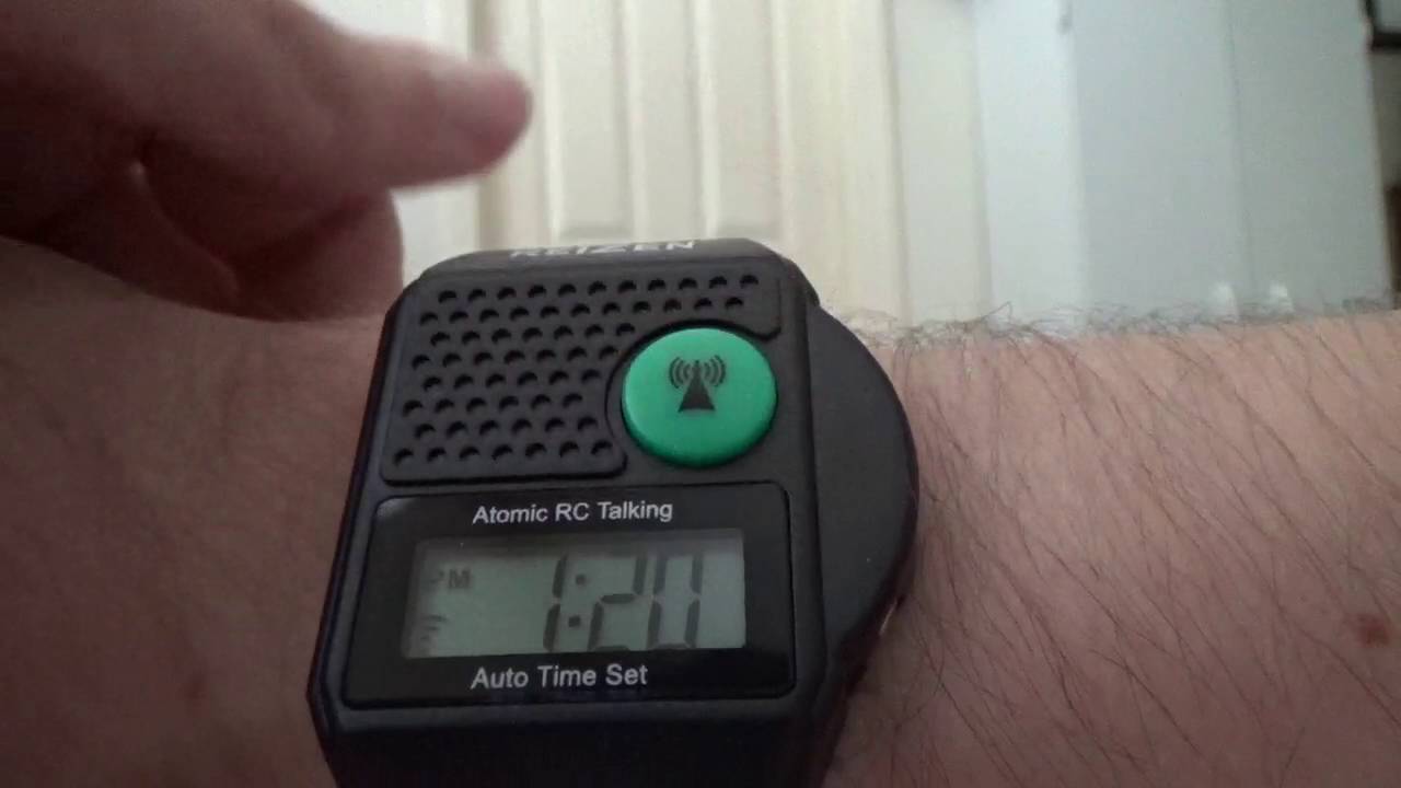 Square 90s Style Digital Talking Atomic Watch