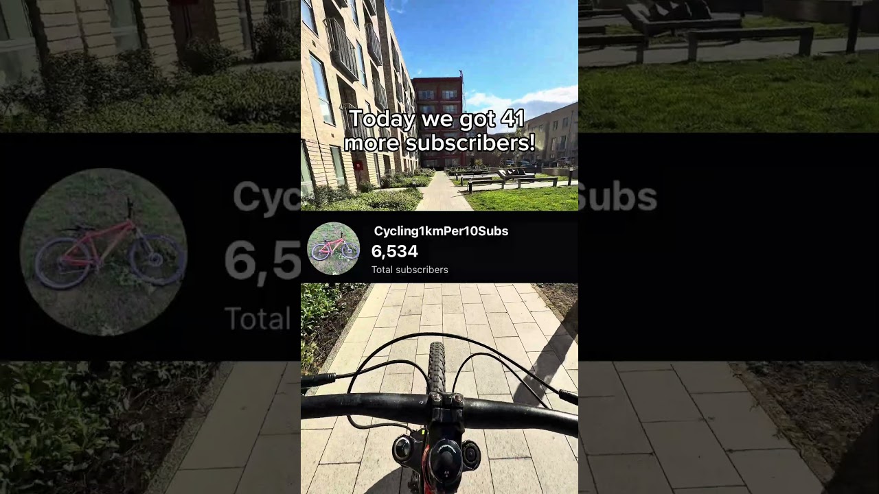 Day 255 of cycling 1 kilometer every 10 subs!
