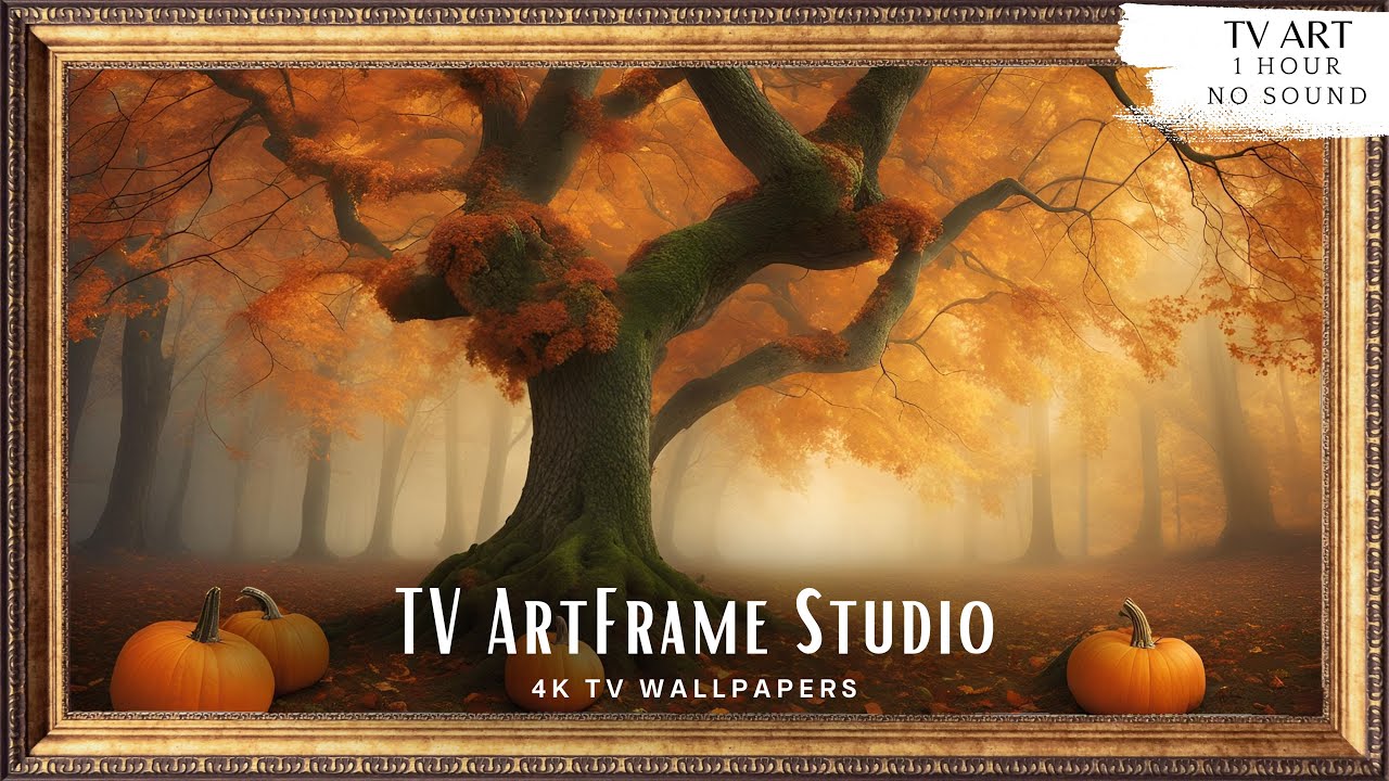 4K Frame TV Art Enchanted Forest | Pumpkin and Autumn Colors | TV Background | Screensaver Wallpaper