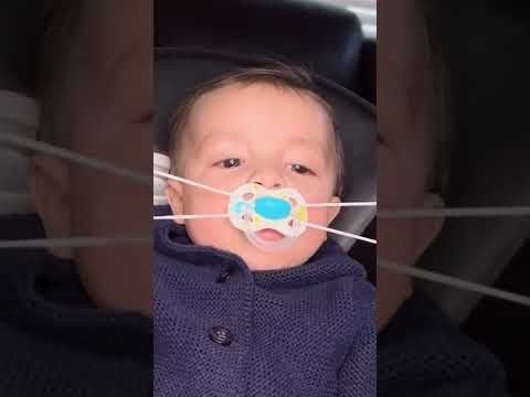 Huge Parenting Hack! #shorts #funnybabyvideos #parentinghacks #pacifier #mask #cutebaby #funny