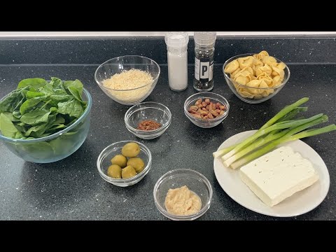 Tortellini with spinach, olives & feta cheese - amazing flavours! delightfully simple!