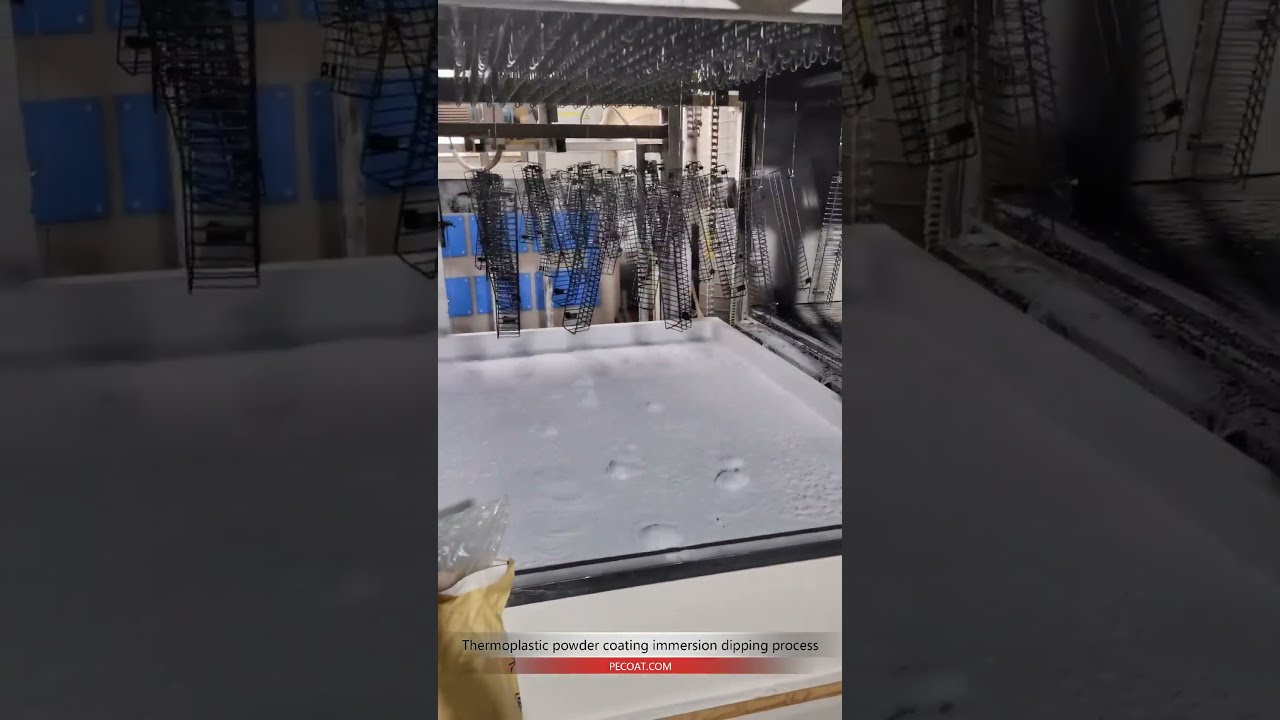 Thermoplastic powder coating dipping process automatic immersion for wire basket,polyethylene powder