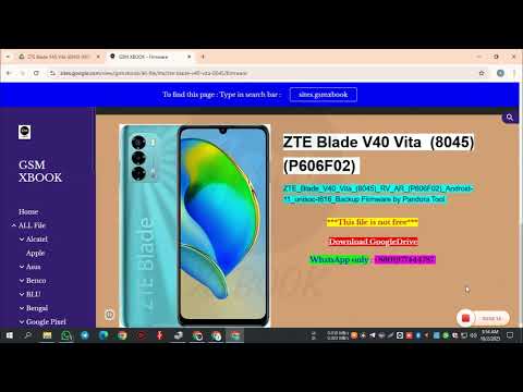 ZTE Blade V40 Vita (8045)_(P606F02)_Android-11_unisoc-t616_Backup Firmware by Pandora Tool #firmware