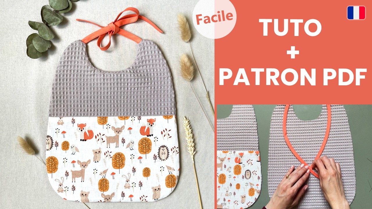 Tutoriel couture bavoir facile pour bébé – Patron PDF