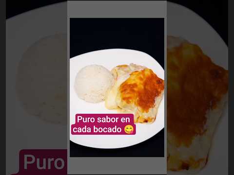 Canelones de pollo cremosos con arroz blanco ¡Irresistibles hasta el final! 😋#canelones #recetas