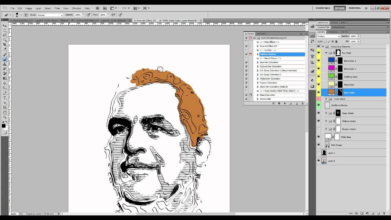 Pure Art Hand Drawing 137 – Retro Vector