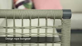 Lea hoek loungeset – 4-delig – aluminium carbon black – rope taupe