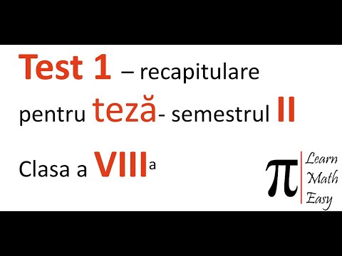Recapitulare teza clasa VIII Test 1