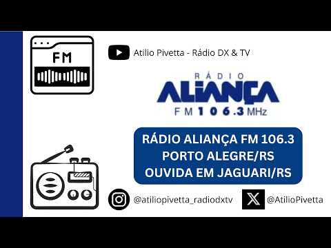 Rádio Aliança FM 106.3 Porto Alegre/RS ouvida no interior de Jaguari/RS