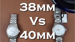 Hamilton Khaki Field Mechanical 38mm vs 40mm