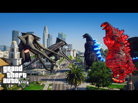 Shin Godzilla, Heisei Godzilla vs Muto Kaiju Epic Battle ( GTA V Mods )