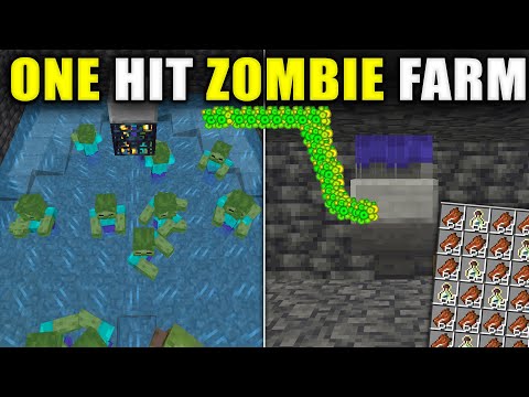 Simple 1.21 One Hit Zombie Spawner XP Farm in Minecraft Bedrock (MCPE/Xbox/PS/Switch/PC)