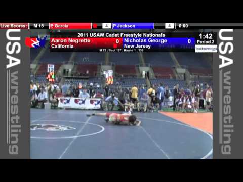 Cadet Freestyle 135 - Aaron Negrette (CA) vs. Nicholas George (NJ)