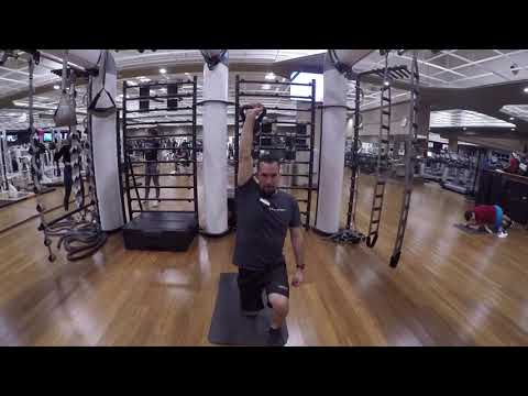 Kettlebell One Arm Overhead Split Squats