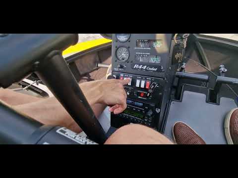 Kurs pilota śmigłowca - pierwszy start silnika i lot - Robinson R44 Cadet