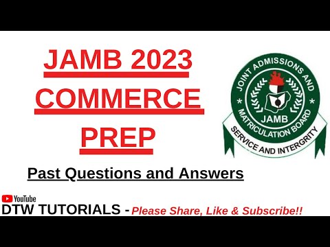 JAMB Commerce 2023 Prep - Past Questions and Answers