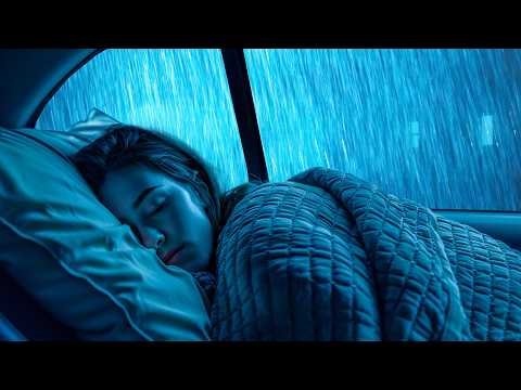 99% Schlafen Schnell ein mit Heftigem Regensturm und Intensivem Donner im Auto nachts