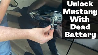 How To Unlock 2018 - 2020 Ford Mustang With Dead Battery - Manually Open If Key Fob Won
