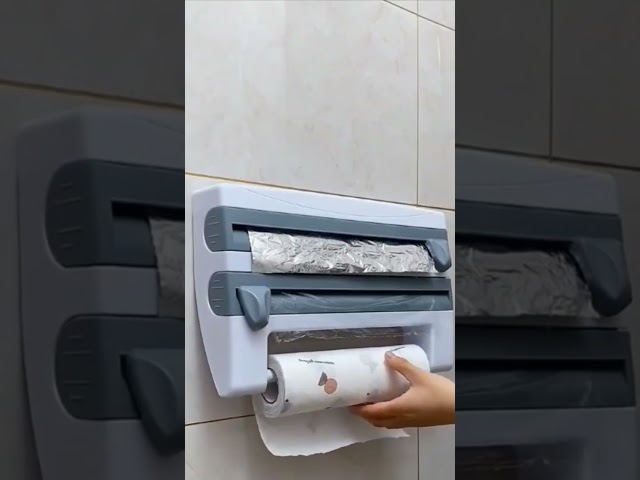 حامل القصدير والنايلون خانتين جداري مع خطاف لوضع مناديل رول