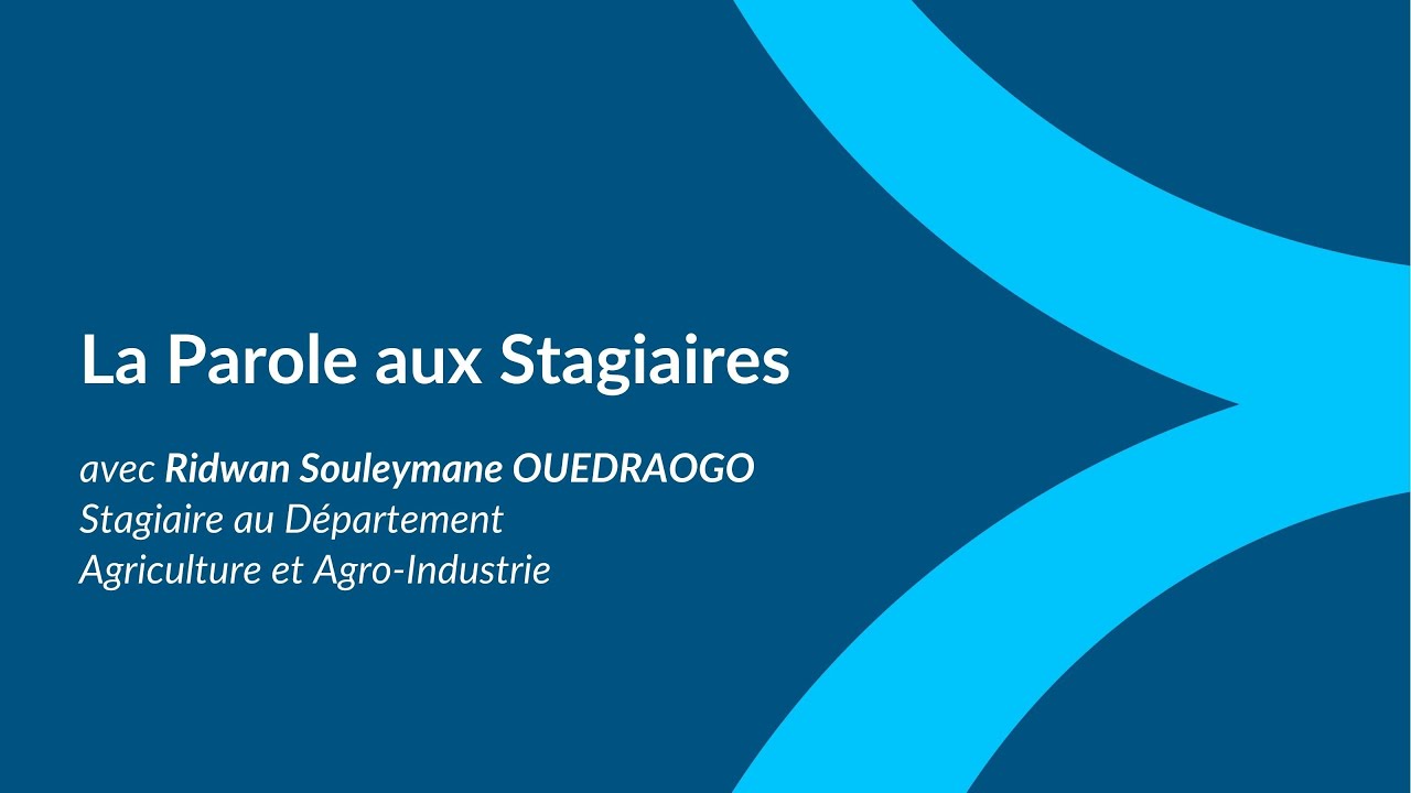 Découvrez le stage de Ridwan OUEDRAOGO à la BOAD !