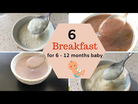 6 BREAKFAST Porridge ( for  6 - 12 MONTHS BABY ) - rice / semolina / oats / ragi / wheat / poha-aval