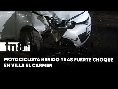 Fuerte choque en Villa El Carmen deja motociclista gravemente lesionado