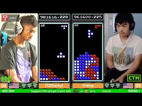 DAS WORLD RECORD?! MASTERS Rd. 1: Sharky vs. Tristop – Classic Tetris Monthly December 2021 [2/15]