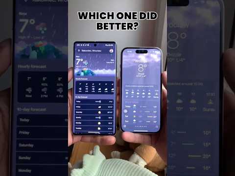 Weather App Rain Animations Comparison: Google Pixel (Android 14) Vs Apple iPhone (iOS 17) | #Shorts