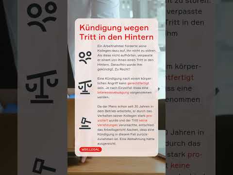 Gekündigt werden Tritt in den Hintern | WBS.LEGAL #shorts
