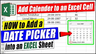 How to Add Calendar to an Excel cell