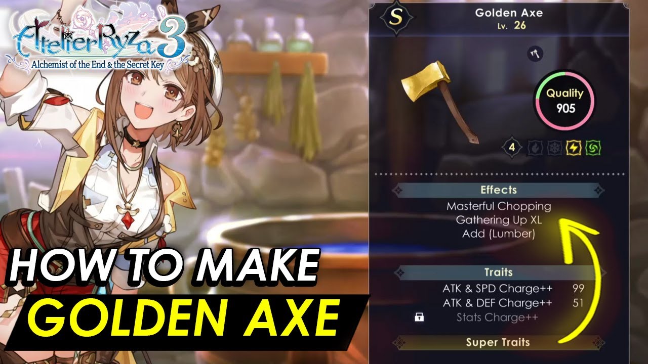 How to create the best Golden Axe كيف تصنع | Atelier Ryza 3