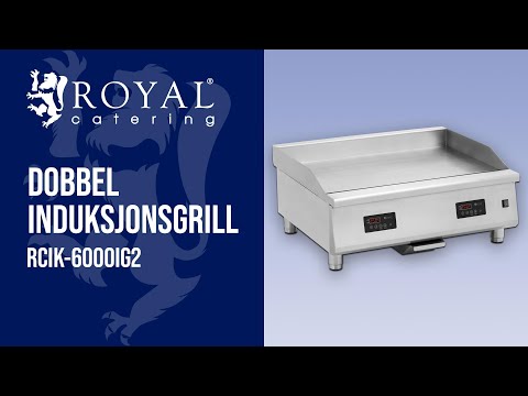video - Dobbel induksjonsgrill - 910 x 520 mm - glatt - 2 x 6000 W - Royal Catering 