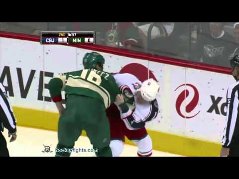 Derek Dorsett vs Brad Staubitz Oct 16, 2010