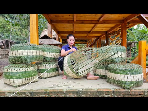 Handmade Bamboo Basket Weaving Process - Take Care Chickens, Birds, Pigs, Duck | Live With Nature