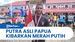 Putra Asli Papua Kibarkan Bendera Merah Putih dalam Fun RUN HUT ke-77 TNI Angkatan Laut