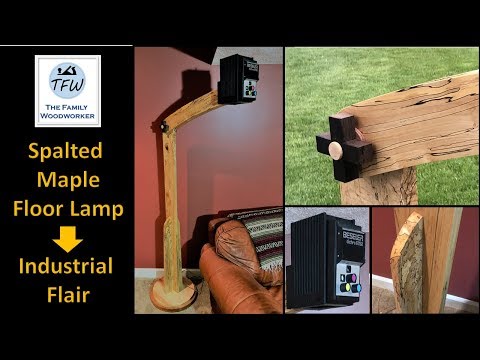Spalted Maple Floor Lamp - Industrial Look!