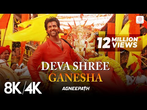 Deva Shree Ganesha - 8K/4K Video | Ganpati Song 2025 | Agneepath | Priyanka Chopra | Hrithik Roshan