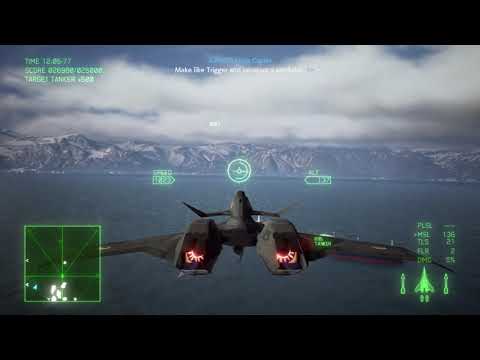 Ace Combat 7 - [ADF 11F Raven] Destroying The Marine Platform Runway In One Pass