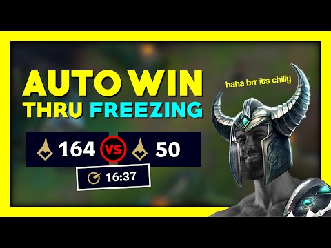 How to AUTO WIN through Freezing. 110+ CS lead  in 16 mins with Mid Tryndamere
