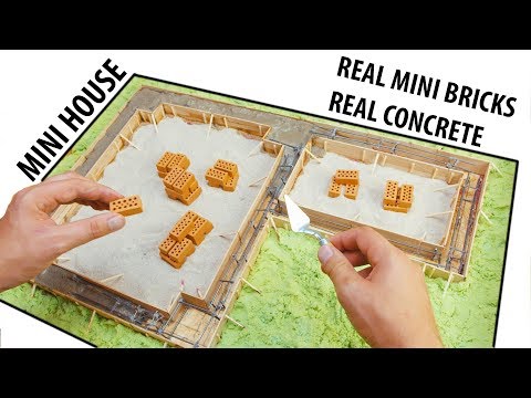 BUDOWA MINI DOMKU Z PRAWDZIWEGO CEMENTU I MINI CEGIEŁ