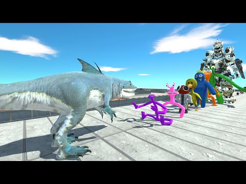 King Shark vs MechaGodzilla LAVA DEATH RUN - Animal Revolt Battle Simulator