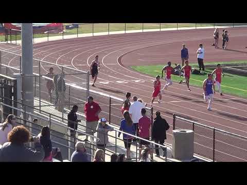 JVB 200m Heat 1 vs Huntington Beach 4-18-18 - Los Alamitos Boys
