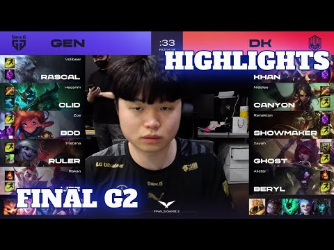 DK vs GEN - Game 2 Highlights | Grand Finals 2021 LCK Spring | DAMWON Kia vs Gen.G G2