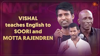 'Singam hands!' Suri's takes English lessons from Vishal | Natchathira Sangamam | Sun TV Throwback video