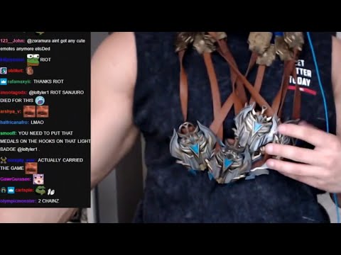 Tyler1 unboxes 5 CHALLENGER MEDALS from Riot Games