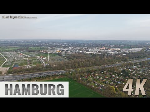 Hamburg, Germany: Billstedt, Öjendorf - Autobahn A1 - Oststeinbek - Vorwärtsflug - 4K - 0123