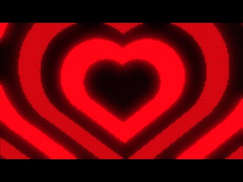 Black and Red Y2k Neon LED Lights Heart Background || 1 Hour Looped HD