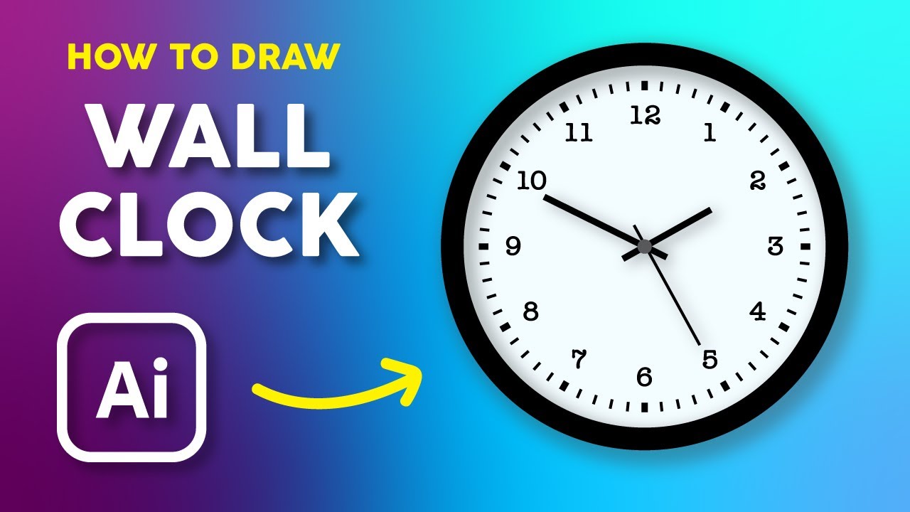 Design a wall clock in Illustrator with easy way - Step by Step - illustrator Tutorial