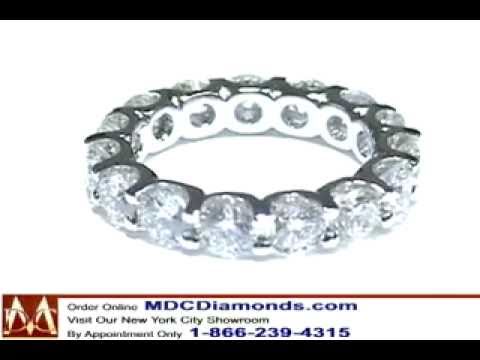 WB96 Round Diamond Eternity Wedding Band U Prong in 14K White Gold  by MDC Diamonds New York